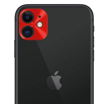 Lente Protectora Cámara Iphone 11 Efecto Metal - Rojo