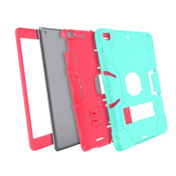 Funda Rígida + F. Soporte - Rosa Y Verde P. Apple Ipad 2019/2020/2021 10.2