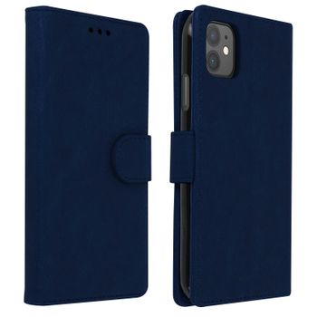 Funda Iphone 11 Libro Billetera F. Soporte – Azul Oscuro