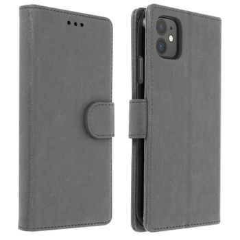 Funda Iphone 11 Libro Billetera F. Soporte – Gris