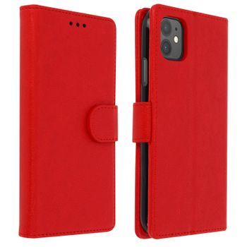 Funda Iphone 11 Libro Billetera F. Soporte – Rojo