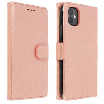 Funda Iphone 11 Libro Billetera F. Soporte – Oro Rosa