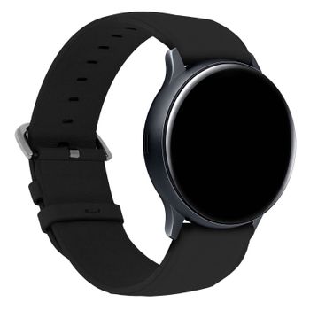 Correa Galaxy Watch Active2 44mm Aspecto Piel Hebilla Metálica – Negro