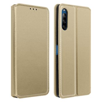 Funda Sony Xperia L4 Libro Billetera F. Soporte – Dorado