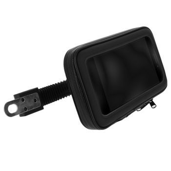 Soporte Moto para Móvil Fijación Retrovisor Funda Impermeable Táctil LINQ  Negro