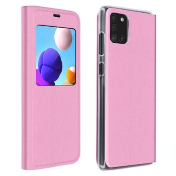 Funda Protectora Samsung Galaxy A21s Con Gran Ventana – Rosa