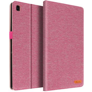 Funda Samsung Galaxy Tab A7 10.4 2020 De Tela, Cartera Y Soporte, Canvas - Rosa