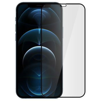 Cristal Templado 9h Biselado Para Iphone 12 / 12 Pro – Marco Negro