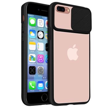 Carcasa Iphone 7 Plus / 8 Plus Protector Cámara Deslizante - Tranps/negro