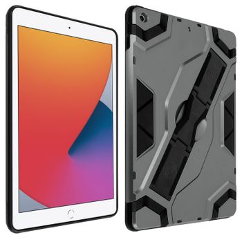 Funda Carcasa Ipad 2020 / 2019 10.2 Híbrida Protección Muñeca Soporte Gris