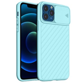 Funda Protectora Iphone 12 Pro Max Surcada Protector Cámara Deslizante - Azul