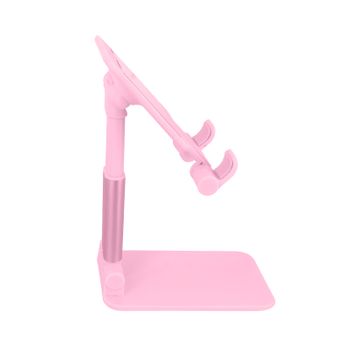 Soporte Móvil De Mesa + Espejo Ajustable 20 Cm / Ángulo 0 A 140° - Rosa