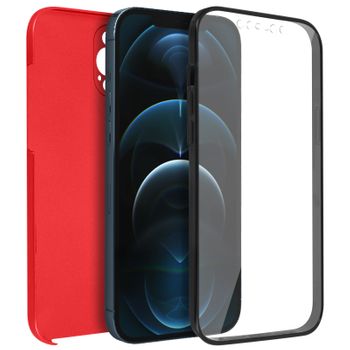 Carcasa Iphone 12 Pro Max Silicona + Trasera Policarbonato – Rojo