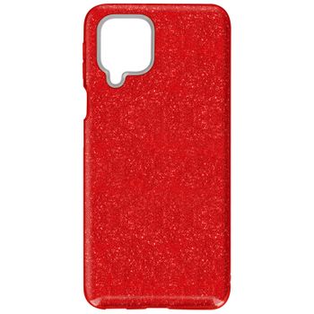 Samsung Galaxy A12 Funda De Silicona De Lentejuelas Desmontable Rojo