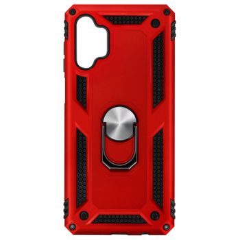 Funda Samsung Galaxy A32 5g Antigolpes 2 Materiales Anillo Soporte Vídeo Rojo