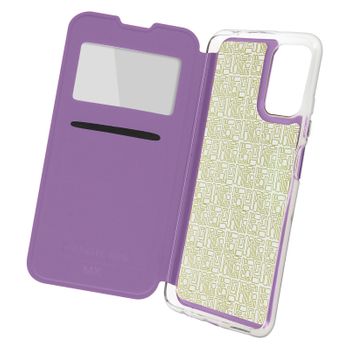 Funda Xiaomi Redmi Note 10 Pro Ventana Tarjetero Soporte Vídeo Morado