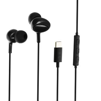 Auriculares Usb-c Sonido Estéreo De Calidad Micrófono Teclas De Control Negro