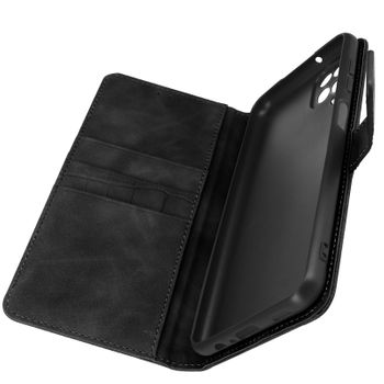 Funda Samsung Galaxy A12 Efecto Cocodrilo Solapa Tarjetero Soporte Vídeo Negro