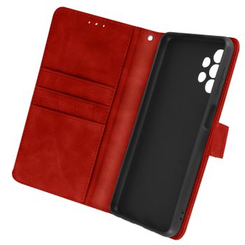 Funda Samsung Galaxy A32 5g Efecto Cocodrilo Solapa Tarjetero Soporte Vídeo Rojo