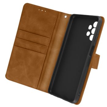 Funda Samsung A32 5g Efecto Cocodrilo Solapa Tarjetero Soporte Vídeo Marrón