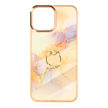 Carcasa Iphone 13 Pro Max Anillo Sujeción Diseño Mármol - Champán