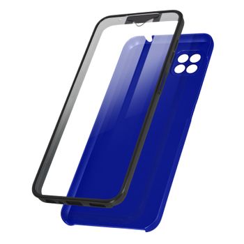 Funda Samsung Galaxy A22 5g Trasera Rígida Azul Delantera Flexible Transparente
