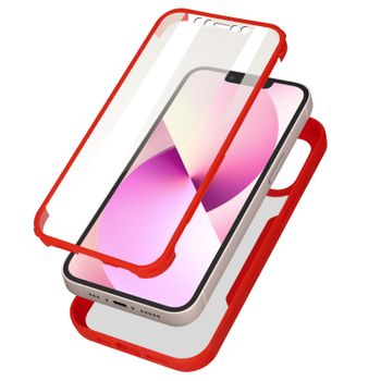 Carcasa Para Iphone 13 Plexiglás Y Polímero Contorno Rojo