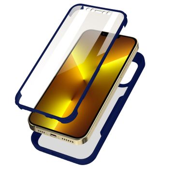 Funda Iphone 13 Pro Plexiglas Polímero Esquinas Reforzadas Contorno Azul