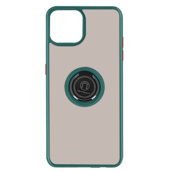 Funda Carcasa Apple Iphone 13 Pro Dos Materiales Anillo Metálico Soporte Verde