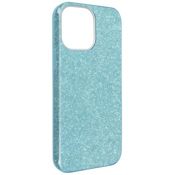 Funda Iphone 13 Pro Purpurina Extraíble Silicona Semirrígida Azul