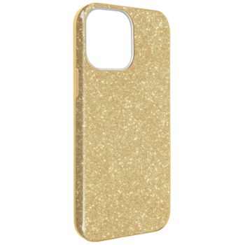 Funda Iphone 13 Pro Purpurina Extraíble Silicona Semirrígida Champán