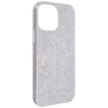 Funda Iphone 13 Pro Purpurina Extraíble Silicona Semirrígida Plateado