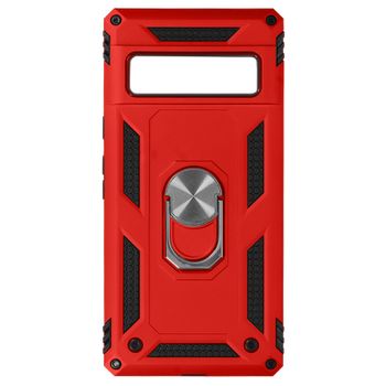 Funda Google Pixel 6 Pro Antigolpes 2 Materiales Anillo Soporte Vídeo Rojo