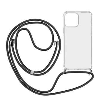 Carcasa Transparente Iphone 13 Con Cordón Extraíble Negro