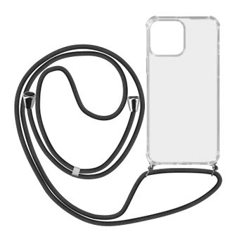 Carcasa Transparente Iphone 13 Pro Max Con Cordón Extraíble Negro