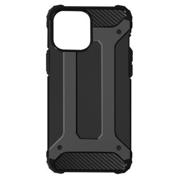 Funda Iphone 13 Pro Max Híbrido Diseño Relieve Anticaídas Defender Ii Negro