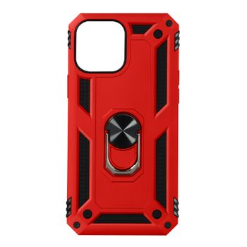 Funda Iphone 13 Antigolpes 2 Materiales Anillo Soporte Vídeo Rojo