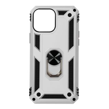 Funda Iphone 13 Pro Antigolpes 2 Materiales Anillo Soporte Vídeo Plateado