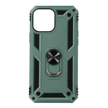 Funda Iphone 13 Pro Max Antigolpes 2 Materiales Anillo Soporte Verde Oscuro