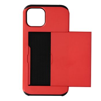 Funda Iphone 13 Pro Compartimento Tarjetas Corredero Antigolpes Defender Rojo