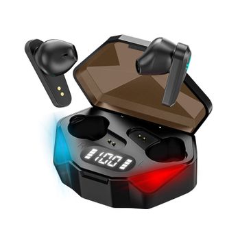 Auriculares Gaming Rgb Bluetooth 5.2 Caja Carga Micrófono Hd Y-04 Negro