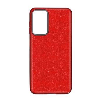 Funda Samsung Galaxy A03s Purpurina Extraíble Silicona Semirrígida Rojo