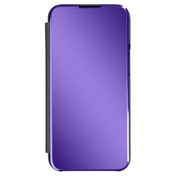 Funda Iphone 13 Pro Cierre Translúcido Espejo Soporte Morado