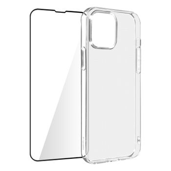 Carcasa Iphone 13 Cristal Templado Transparente Negro