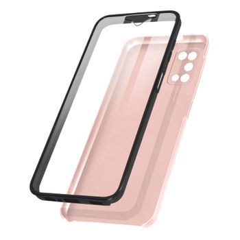 Funda Samsung Galaxy A03s Trasera Rígida Champán Delantera Flexible Transparente