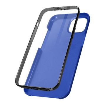 Funda Iphone 13 Pro Parte Trasera Rígida Azul Delantera Flexible Transparente