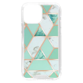 Funda Mármol Iphone 13 Pro Max Híbrida Esquinas Reforzadas Turquesa