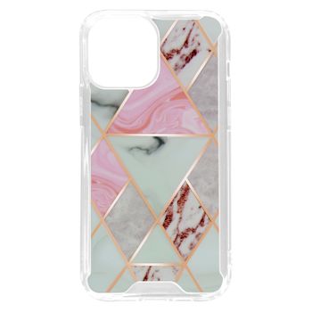 Funda Mármol Iphone 13 Pro Max Híbrida Esquinas Reforzadas Rosa