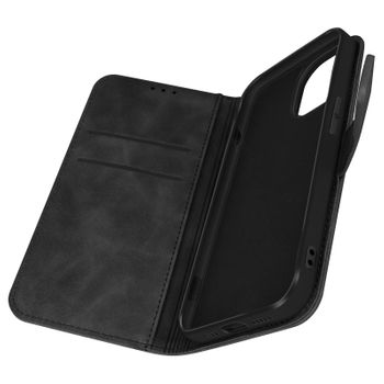 Funda Iphone 13 Pro Efecto Ante Tarjetero Soporte Vídeo, Forcell Negro