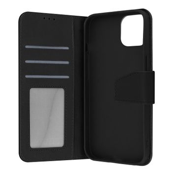 Funda Apple Iphone 13 Cuero Premium Tarjetero Función Soporte Vídeo Negro